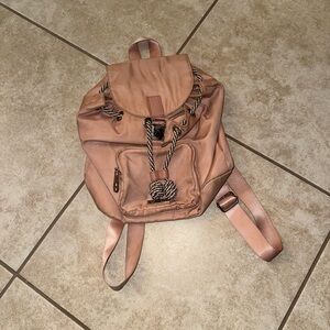 Madden Girl Vintage OG Light Pink Tan Black Rope Detail Backpack